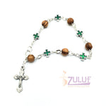 Mix Olive wood and metallic green crosses with main cross BRA053 - Zuluf