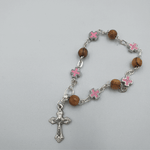 Mix Olive wood and metallic pink crosses with main cross BRA054 - Zuluf