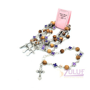 Mix Olive wood and metallic purple crosses with main cross BRA052 - Zuluf