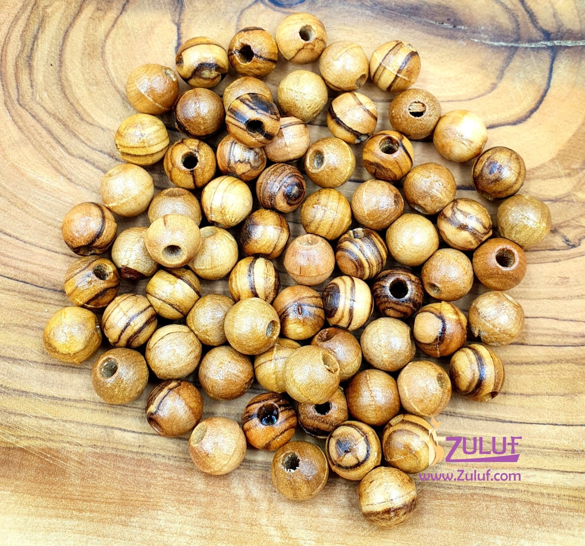 Nazareth Natural Olive Wood Beads 8mm ROSARY beads NAZARETH ( 60 Beads ) - BEAD005 - Zuluf