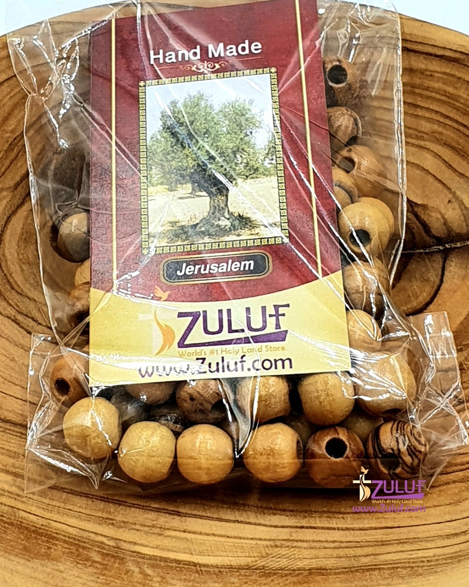Nazareth Natural Olive Wood Beads 8mm ROSARY beads NAZARETH ( 60 Beads ) - BEAD005 - Zuluf