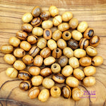 Nazareth Olive Wood Beads 10mm oval beads hand carved for rosary beads ( 60 Beads ) - BEAD010 - Zuluf