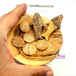 Olive Wood Bread, Fish and plate - Remember Miracle of Jesus Multiplication - 10cm / 3.9" with Zuluf Certificate HLG211 - Zuluf