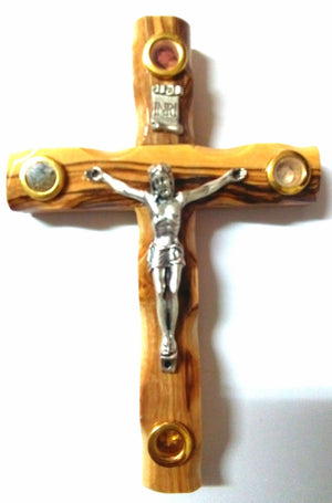 Olive Wood Catholic Cross with Elements - Zuluf