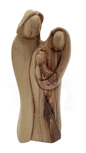 Olive Wood Christian Statue - Hand-Carved Holy Family from Jerusalem, Sagrada Familia Virgin Maria Miniature - Zuluf
