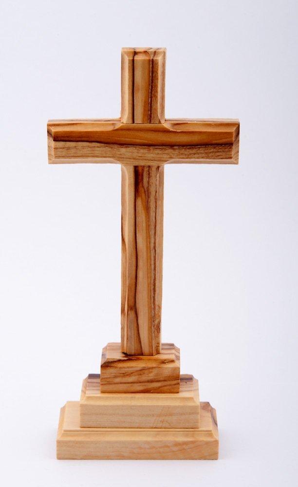 Olive Wood Cross with 3 Layers Stand - Zuluf