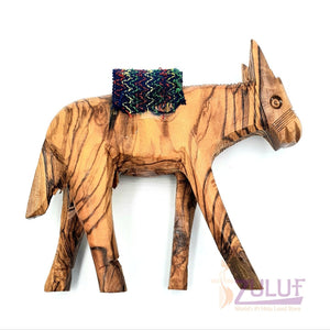 Olive wood donkey hand made bethlehem ANI010 - Zuluf