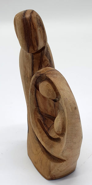 Olive Wood Faceless Holy Family Sculpture - Joseph, Virgin Mary & Jesus, Ideal Religious Gift, Perfect for Housewarming & Home Decor, - Zuluf