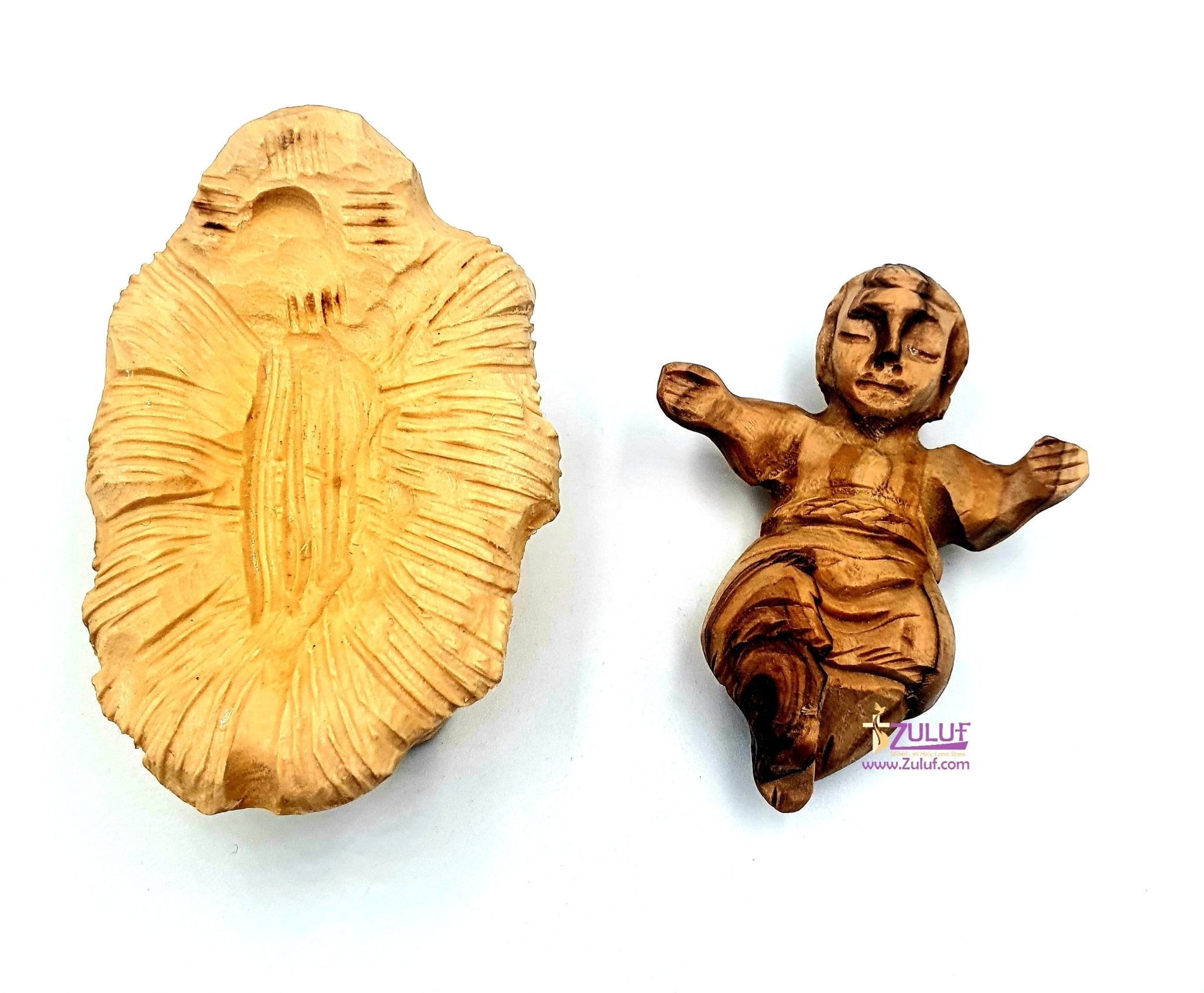 Olive wood hand made baby Jesus FLG53 - Zuluf
