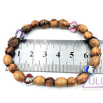 Olive wood hand made bracelet with 4 love icons BRA064 - Zuluf