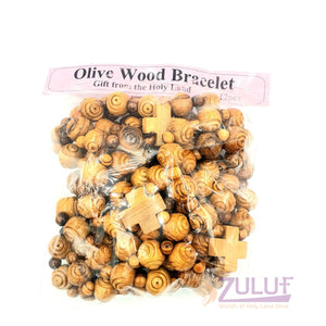 Olive wood hand made bracelet with cross BRA042 - Zuluf