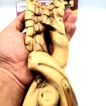 Olive wood hand made garved wine holder KIT018 - Zuluf