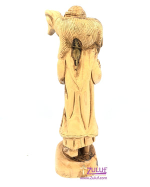 Olive wood hand made shepherd carrying the Lamb statue FLG046 - Zuluf