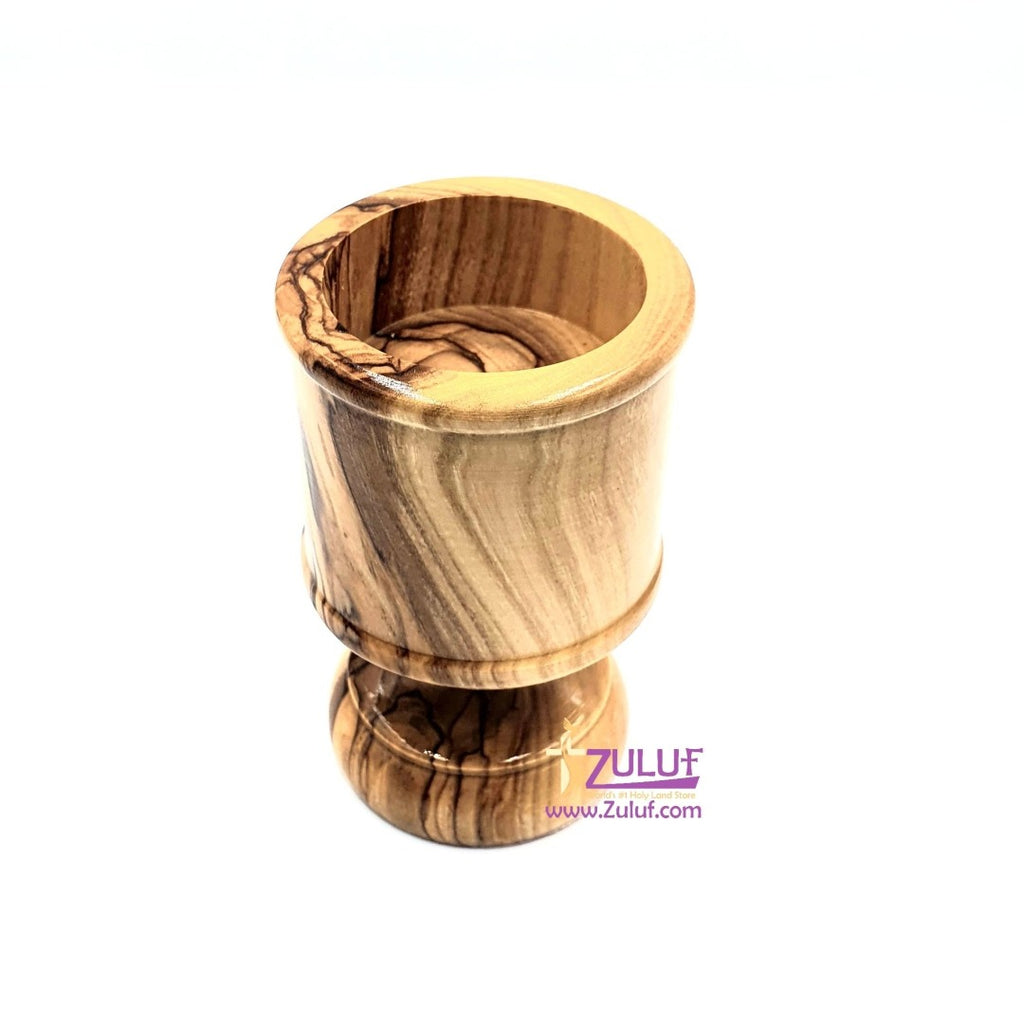 Olive wood hand made small candle holder CAH007 - Zuluf