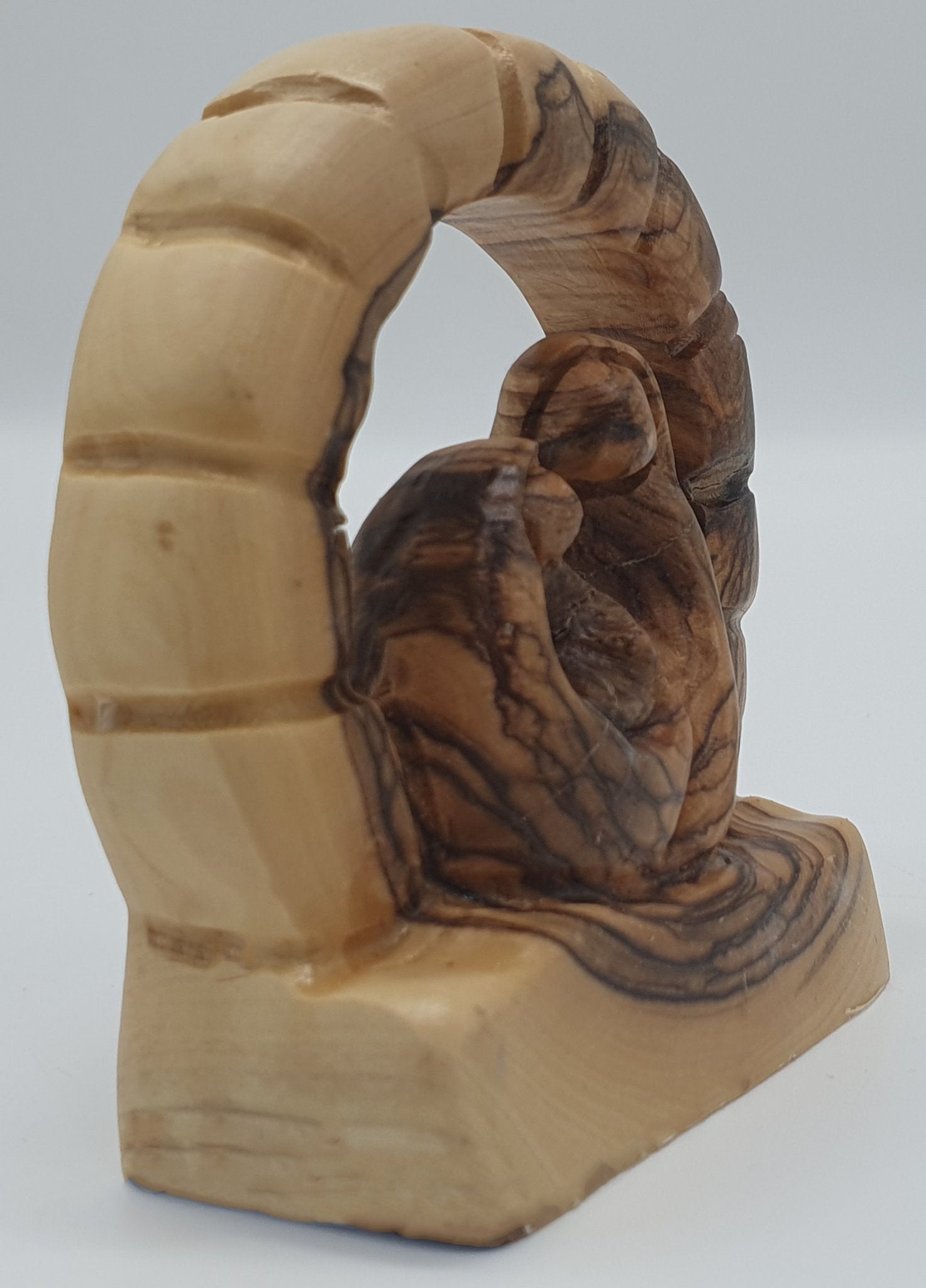 Olive Wood Holy Family Figurine - A Unique Religious Home Décor Gift for the Holiday Season - Zuluf