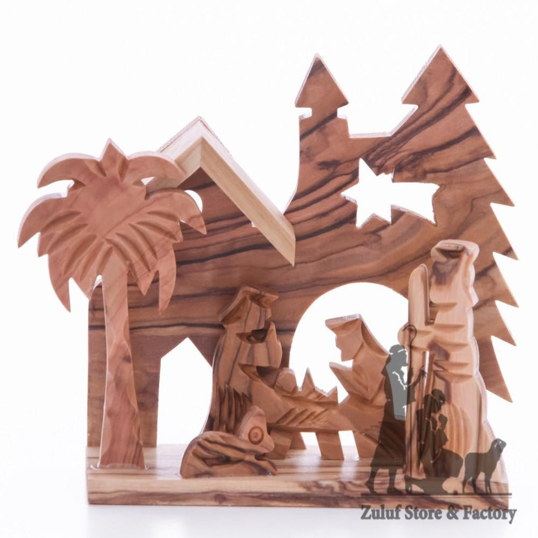 Olive Wood Nativity Handicraft from Bethlehem Fair Trade Holiday Gift by Zuluf - NAT034 - Zuluf