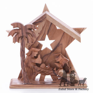 Olive Wood Nativity Handicraft from Bethlehem Fair Trade Holiday Gift Zuluf - NAT036 - Zuluf