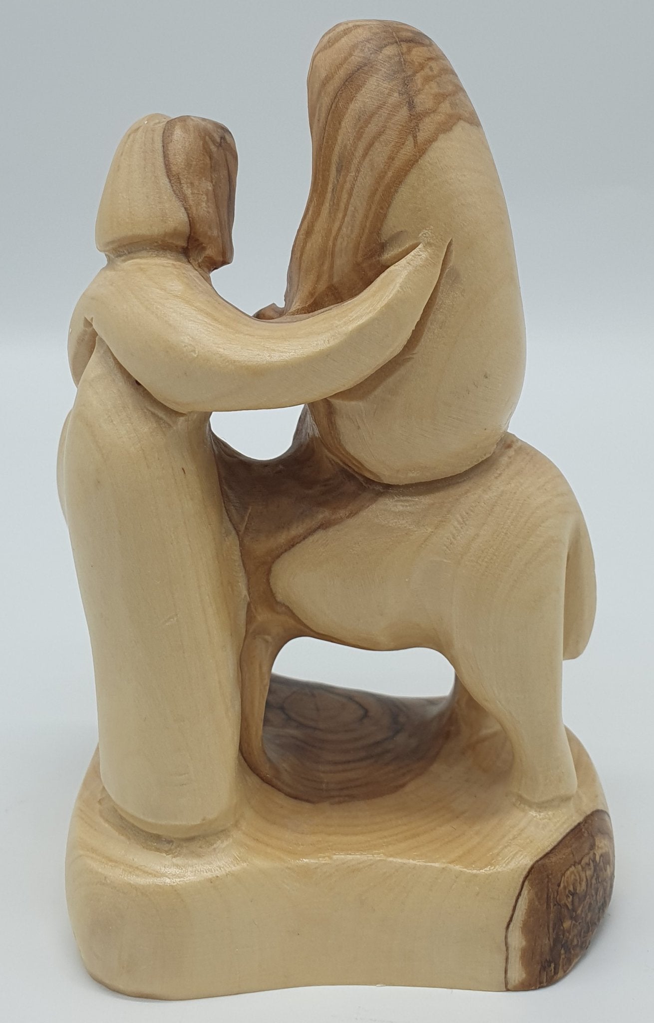 Olive Wood Nativity Statue - Flight to Egypt Scene, Jesus, Mary, and Joseph - Holy Land Crafted - Zuluf