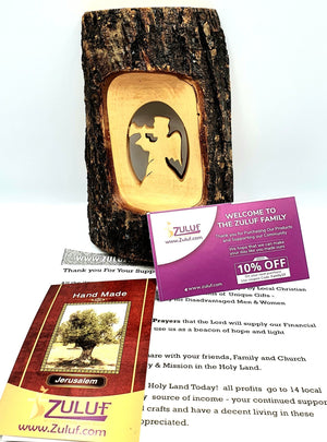 Olive Wood Natural Bark Décor Christmas Gift Angel Olive Wood Product with Zuluf Certificate - Random Shape- HLG210 - Zuluf