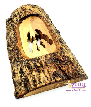 Olive Wood Natural Bark Décor Christmas Gift holy family Olive Wood Product Zuluf- HLG006 - Zuluf
