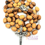 Olive Wood Rosary With Box And Holy Soil from the Holy Land By Zuluf - ROS001 - Zuluf