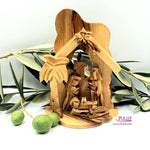 Olive Wood Small Candle Nativity Hand Made-NAT009 - Zuluf
