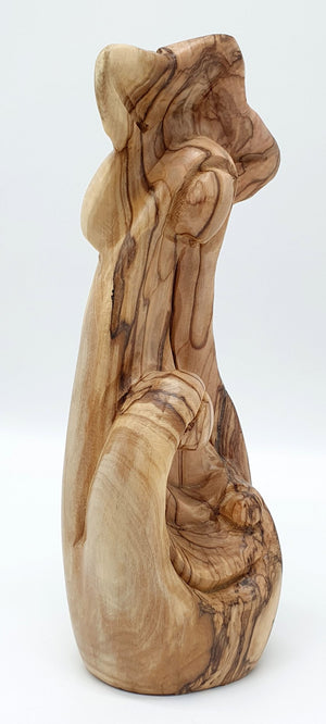 oly Family Nativity Scene Hand-Carved Olive Wood Holy Family Statue - Joseph, Mary, and Jesus in Loving Embrace - Zuluf