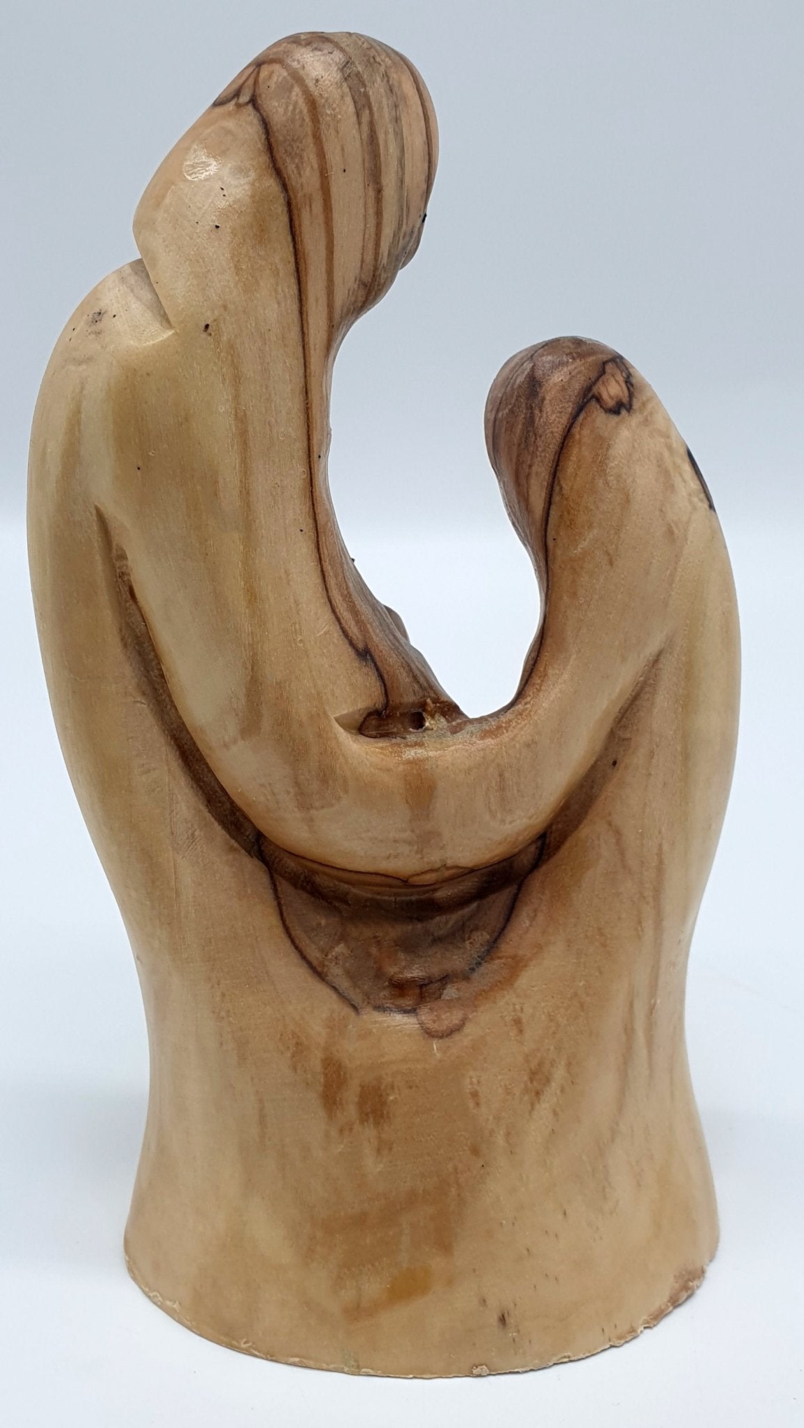 Sacred Elegance: Zuluf Hand-Carved Olive Wood Holy Family Statue from Bethlehem - Zuluf