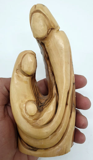 Sacred Olive Wood Holy Family Figurine | Nativity Scene Statue for Christmas Decorations - Zuluf