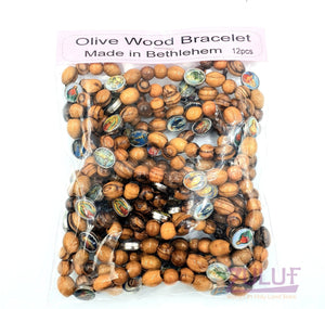 Saints Olive Wood hand made bracelet with 5 icons BRA063 - Zuluf