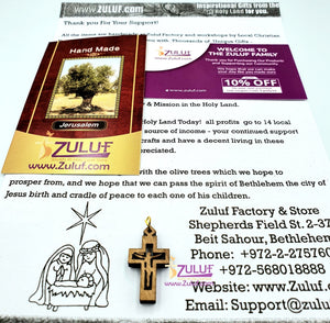 Small Olive Wood Crosses with crucifixion Pen215 - Zuluf