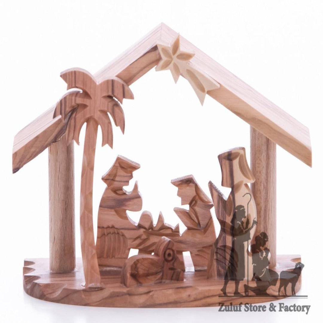 Stable Small Manger Nativity Tabletop Christian Holiday Gift by Zuluf - NAT040 - Zuluf