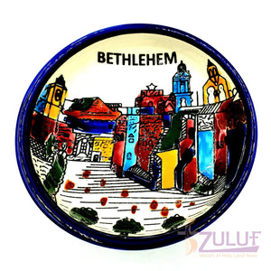 Tabgha Fish Bowl - Ceramic Holy Land Souvenir Gift Bowl Zuluf 9cm/3.5"- CER015 - Zuluf