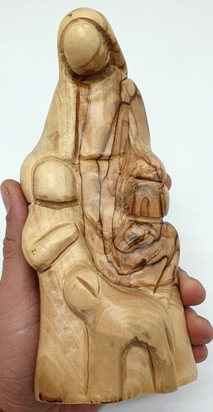 The Good Shepherd Jesus Olive Wood Handcrafted Statue - 7.4 Inches | Authentic Religious Craftsmanship for Spiritual Home Decor - Zuluf