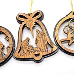 Unveil the Essence of the Holy Land: Olive Wood Ornaments set of 5 - ORN211 - Zuluf