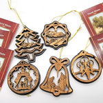 Unveil the Essence of the Holy Land: Olive Wood Ornaments set of 5 - ORN211 - Zuluf