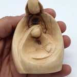 Very Small Wooden Carving of the Holy Family - Joseph, Virgin Mary & Jesus, Ideal Religious Gift, Housewarming & New Home Decor - Zuluf