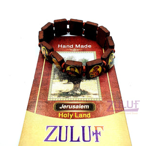 Wood Beads Saints Bracelet Elastic Adjustable Bangles - BRA001 - Zuluf