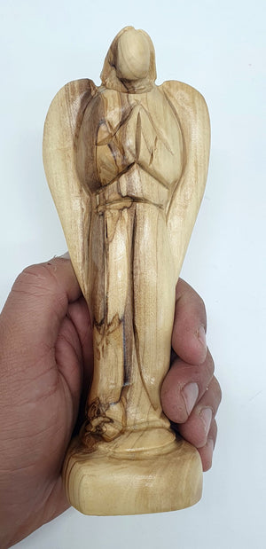 Zuluf Guardian Angel Wooden Figurine - 7x2.7x1.9 Inches - Artisan Crafted Religious Gift for Home Decor and Blessings - Zuluf
