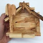 Zuluf Hand-Carved Nativity Set Scene with Bark Roof - Made In Bethlehem, 4.5 Inches - Zuluf