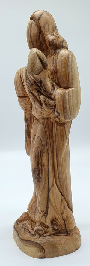 Zuluf Handcrafted Olive Wood Good Shepherd Statue - 9.2 Inches | Artisan Handmade Religious Sculpture for Home Decor - Zuluf