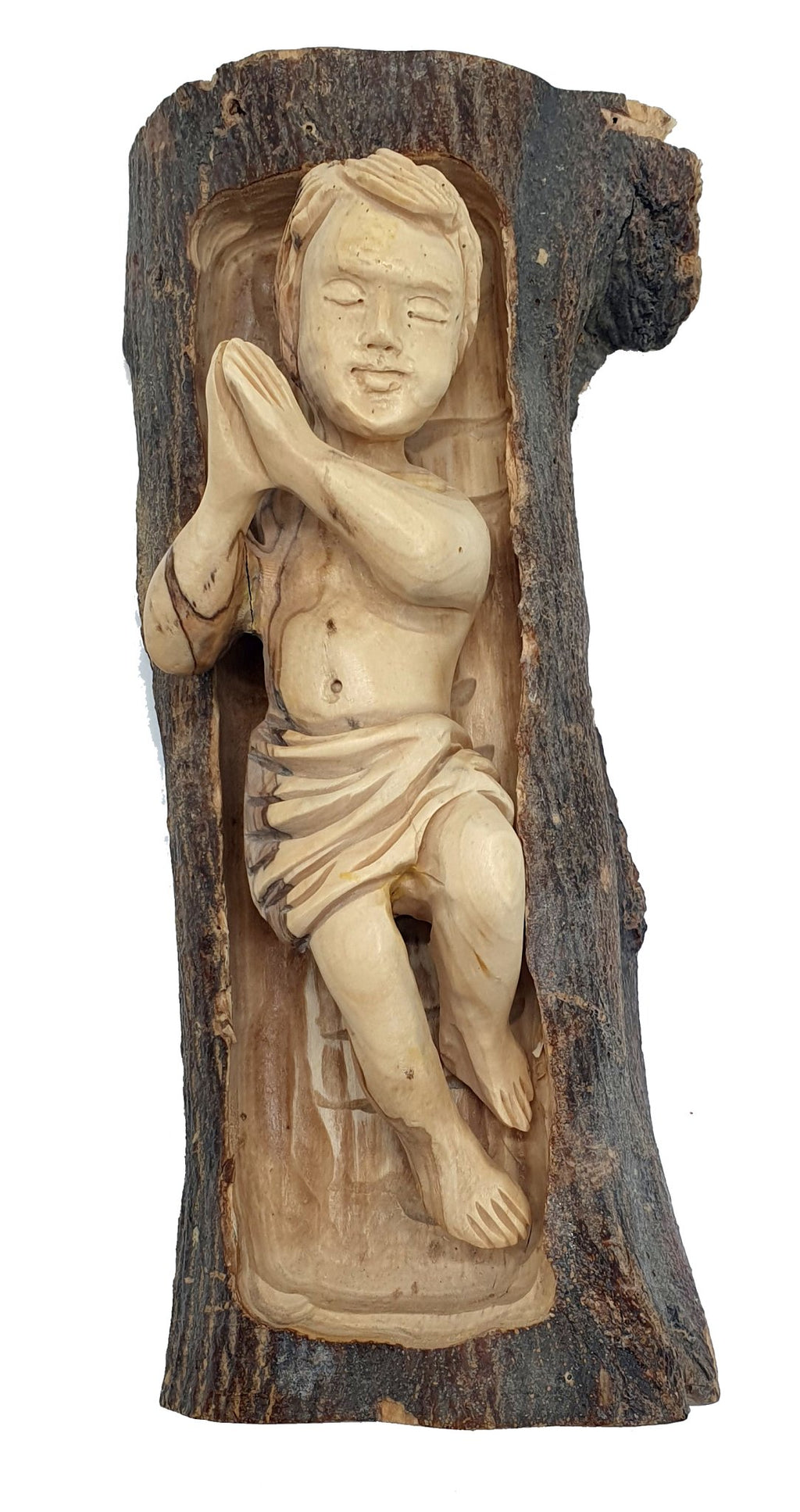 Zuluf Large Olive Wood Baby Jesus Statue - 9.5 Inches | Hand-Carved Nativity Figurine for Spiritual Decor and Christmas Displays - Zuluf
