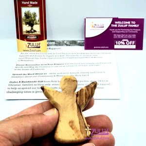 Zuluf Olive Wood Hand Crafted Figurine Gift Sculpture Statue Religious Decorative Wedding Christmas Easter Church Baptism Home Car Keyring Accessories HLG220 - Zuluf