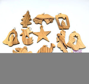 Zuluf olive wood hand made christmas tree GIFT ORN201 - Zuluf