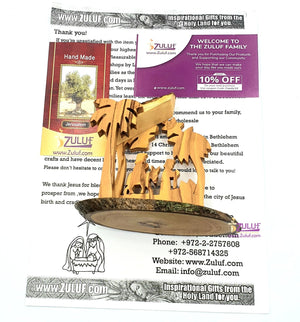 Zuluf Olive Wood Nativity Handicraft from Bethlehem Fair Trade Holiday Gift - NAT035 - Zuluf