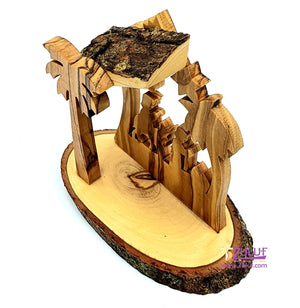 Zuluf Olive Wood Nativity Handicraft from Bethlehem Fair Trade Holiday Gift - NAT035 - Zuluf